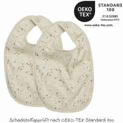 Lätzchen 2er Pack mit Druckknöpfen 25 x 34 cm - Rib Mini Spot - Sand Melange