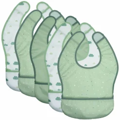 Lätzchen 5er Pack mit Klettverschluss - Grün