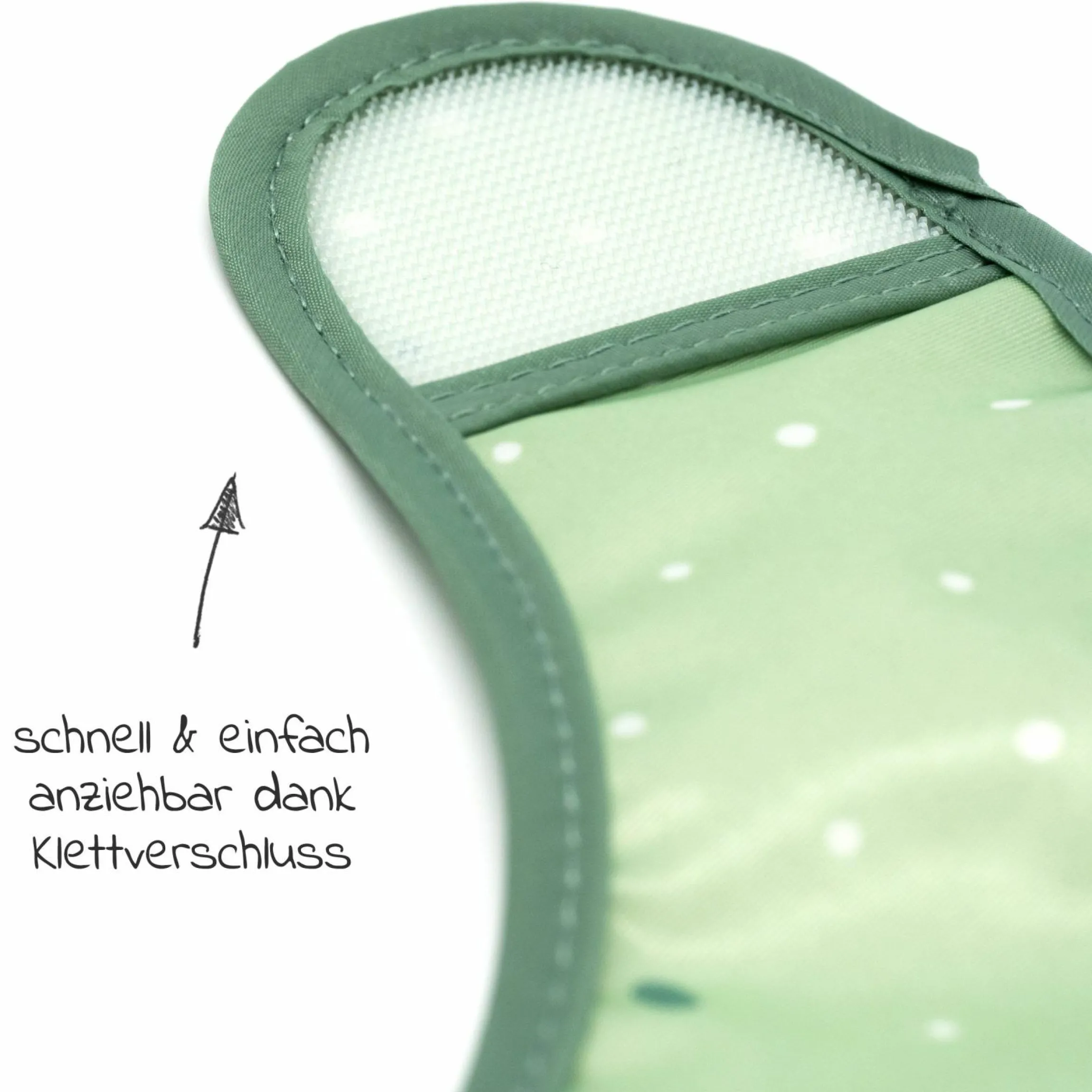 Lätzchen 5er Pack mit Klettverschluss - Grün