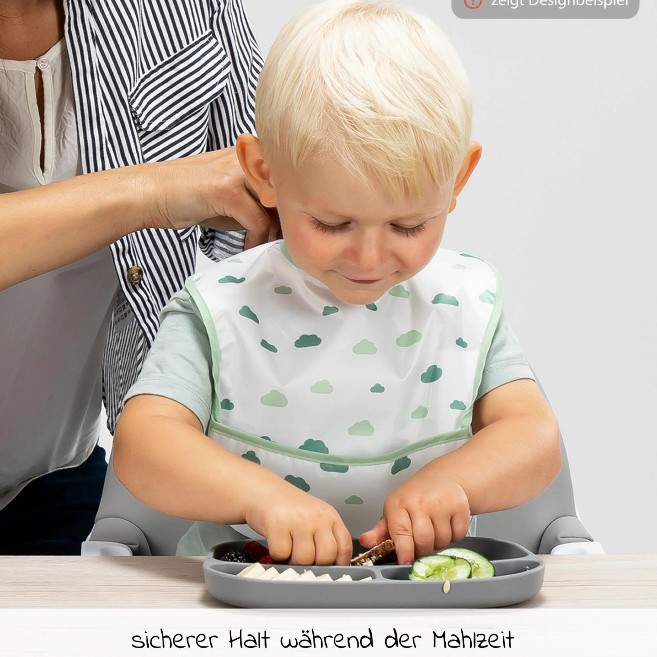 Lätzchen 5er Pack mit Klettverschluss - Grün