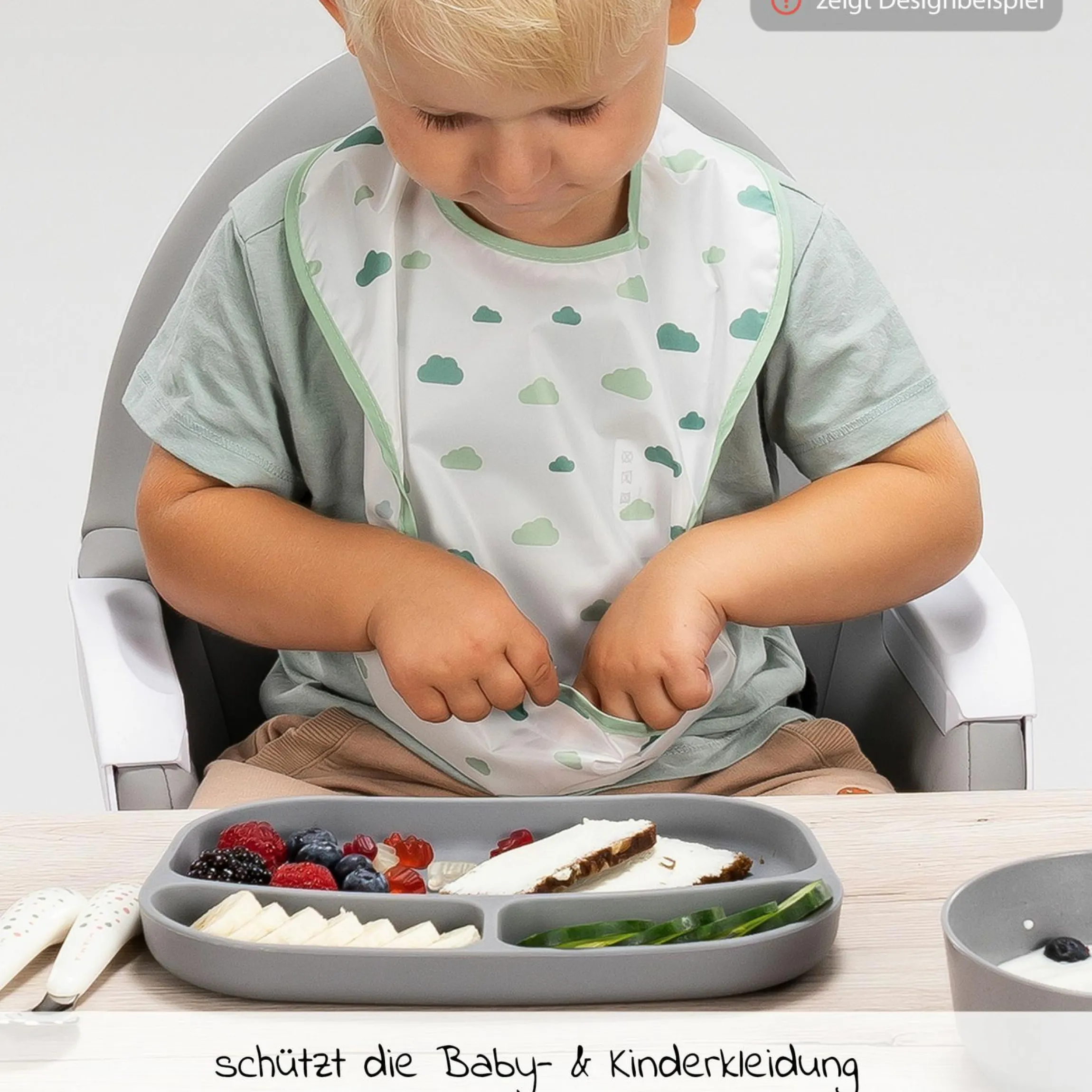 Lätzchen 5er Pack mit Klettverschluss - Grün