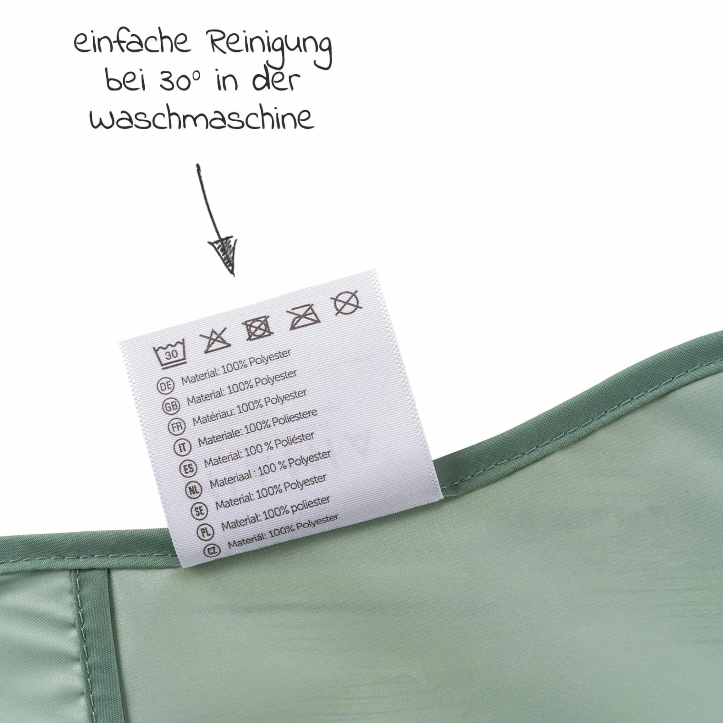 Lätzchen 5er Pack mit Klettverschluss - Grün
