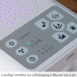 Luftreiniger 4in1 Air Purifer - mit Nachtlicht, Sternenprojektor & Musikfunktion - Weiß