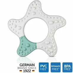 Massage-Beißring Stern unterstütz beim Zahnen - Weiß Grün