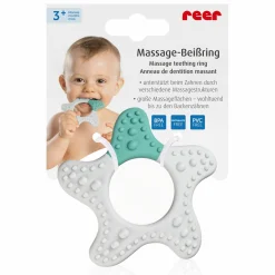 Massage-Beißring Stern unterstütz beim Zahnen - Weiß Grün