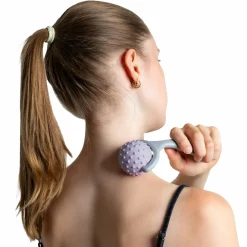 Massageroller Mama mit ergonomischem Griff - Lila Grau