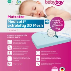 Matratze Medicott extraluftig 3D Mesh für Beistellbett Maxi, Boxspring, Comfort Plus - Weiß - Kollektion 2024