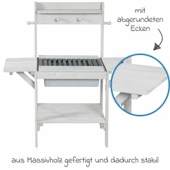 Matschküche BBQ' mit Spielwanne und abnehmbarem Rost - Grau