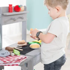 Matschküche BBQ' mit Spielwanne und abnehmbarem Rost - Grau