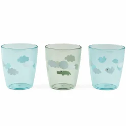 Mini Glas 3er Pack - Happy Clouds - Grün