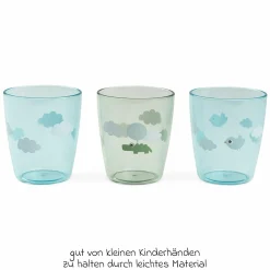 Mini Glas 3er Pack - Happy Clouds - Grün