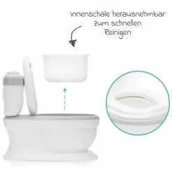 Mini Toilette Marlin mit Spülgeräusch und 6 Melodien, Extrafach inkl. herausnehmbarem Behälter