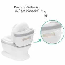 Mini Toilette Marlin mit Spülgeräusch und 6 Melodien, Extrafach inkl. herausnehmbarem Behälter