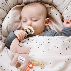 Mini-Kuscheltier mit Schnullerhalter - Elphee - Rosa