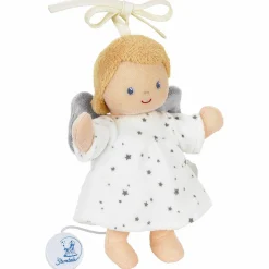 Mini-Spieluhr - 17 cm - Schutzengel - Weiß / Grau