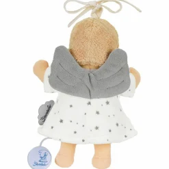 Mini-Spieluhr - 17 cm - Schutzengel - Weiß / Grau