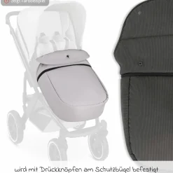 Mitwachsende Beindecke für Kinderwagen - Almond - Kollektion 2025