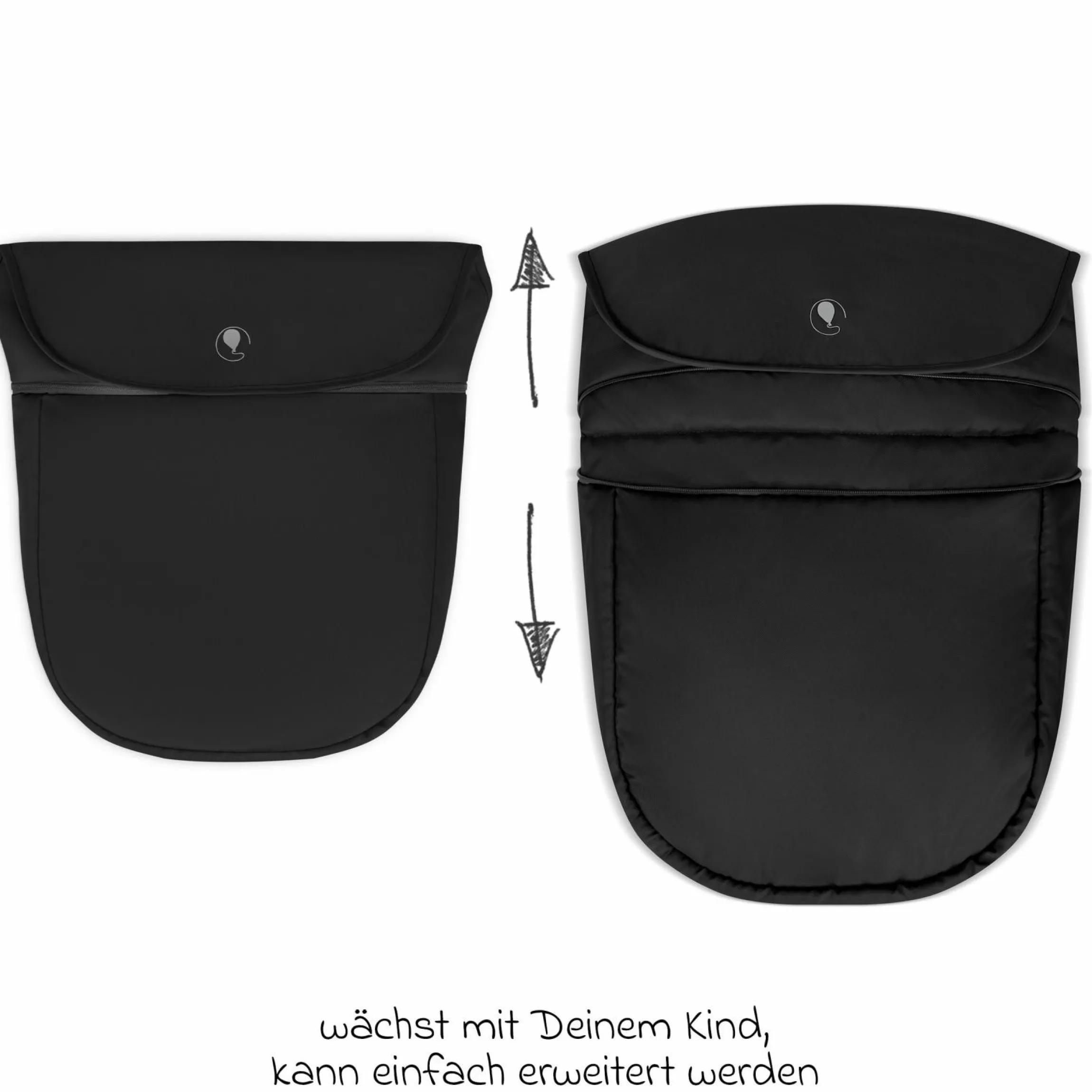 Mitwachsende Beindecke für Kinderwagen - Pure - Coal - Kollektion 2025