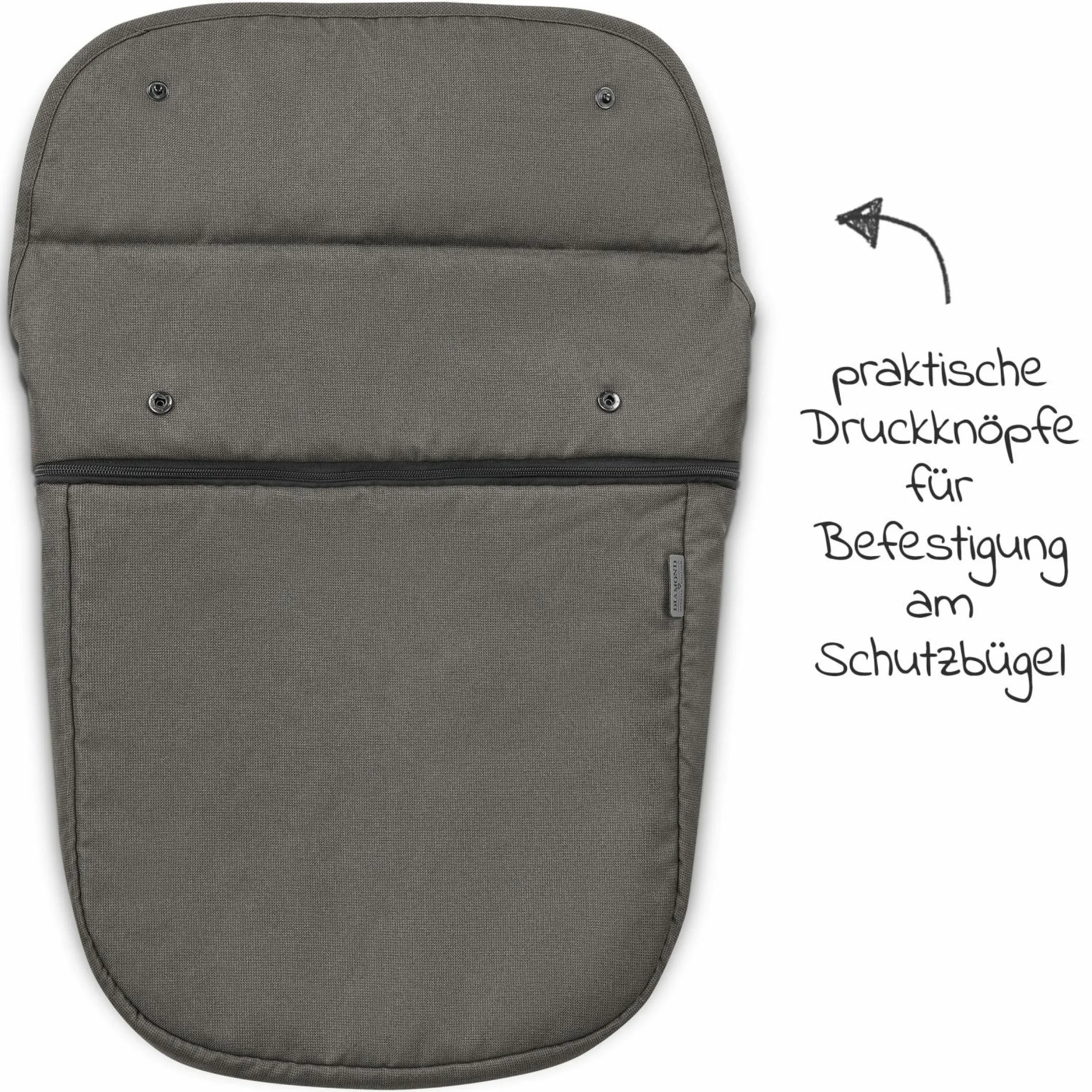 Mitwachsende Beindecke für Kinderwagen - Diamond Edition - Herb