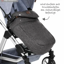 Mitwachsende Beindecke für Kinderwagen - Biscuit