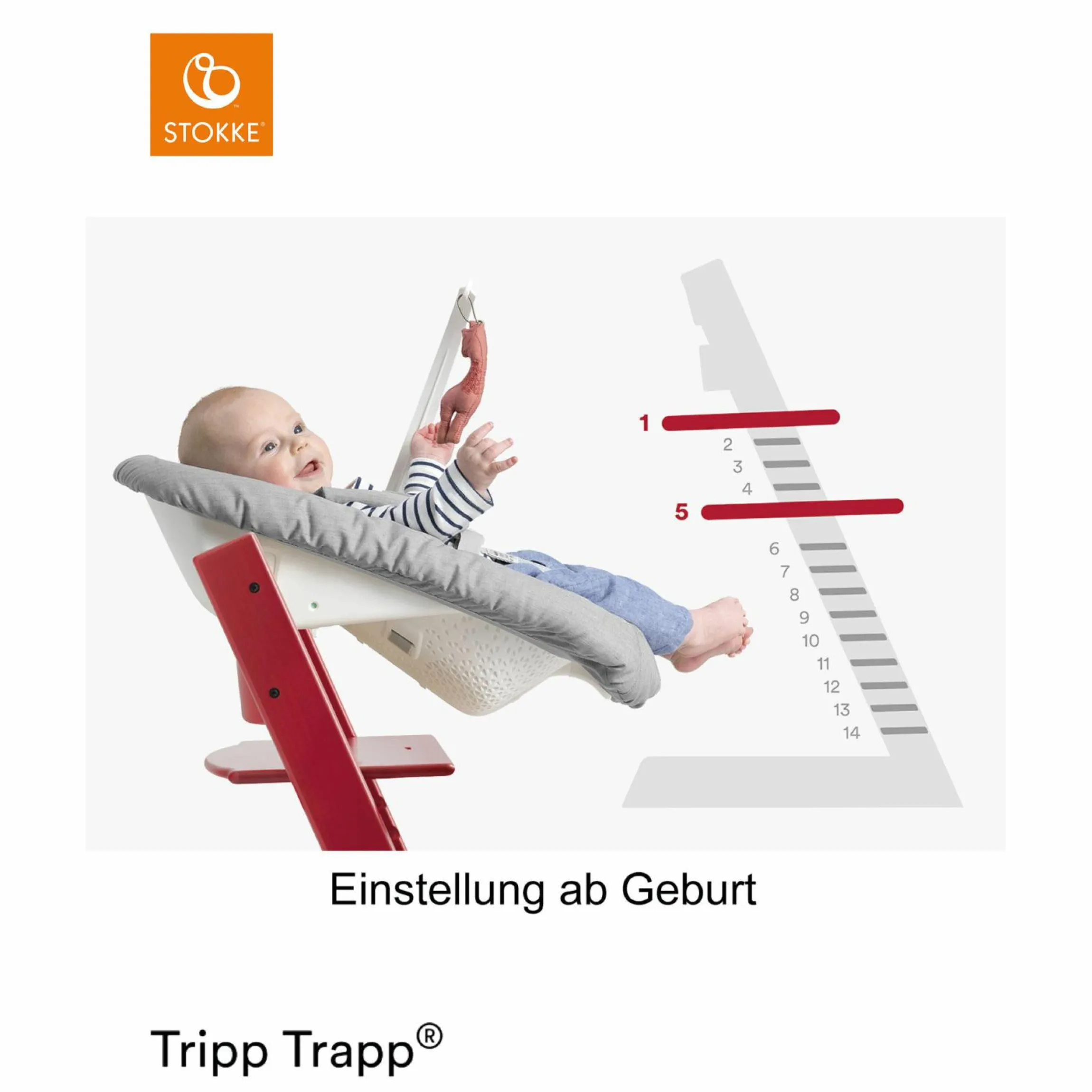 Mitwachsender Treppenhochstuhl Tripp Trapp® Buchenholz lackiert - White / Weiss