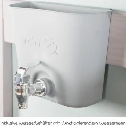 Mobile Spiel- und Matschküche BBQ mit Rollen, Spielwanne, Wasserbehälter mit Wasserhahn & Ablagefläche - Grau