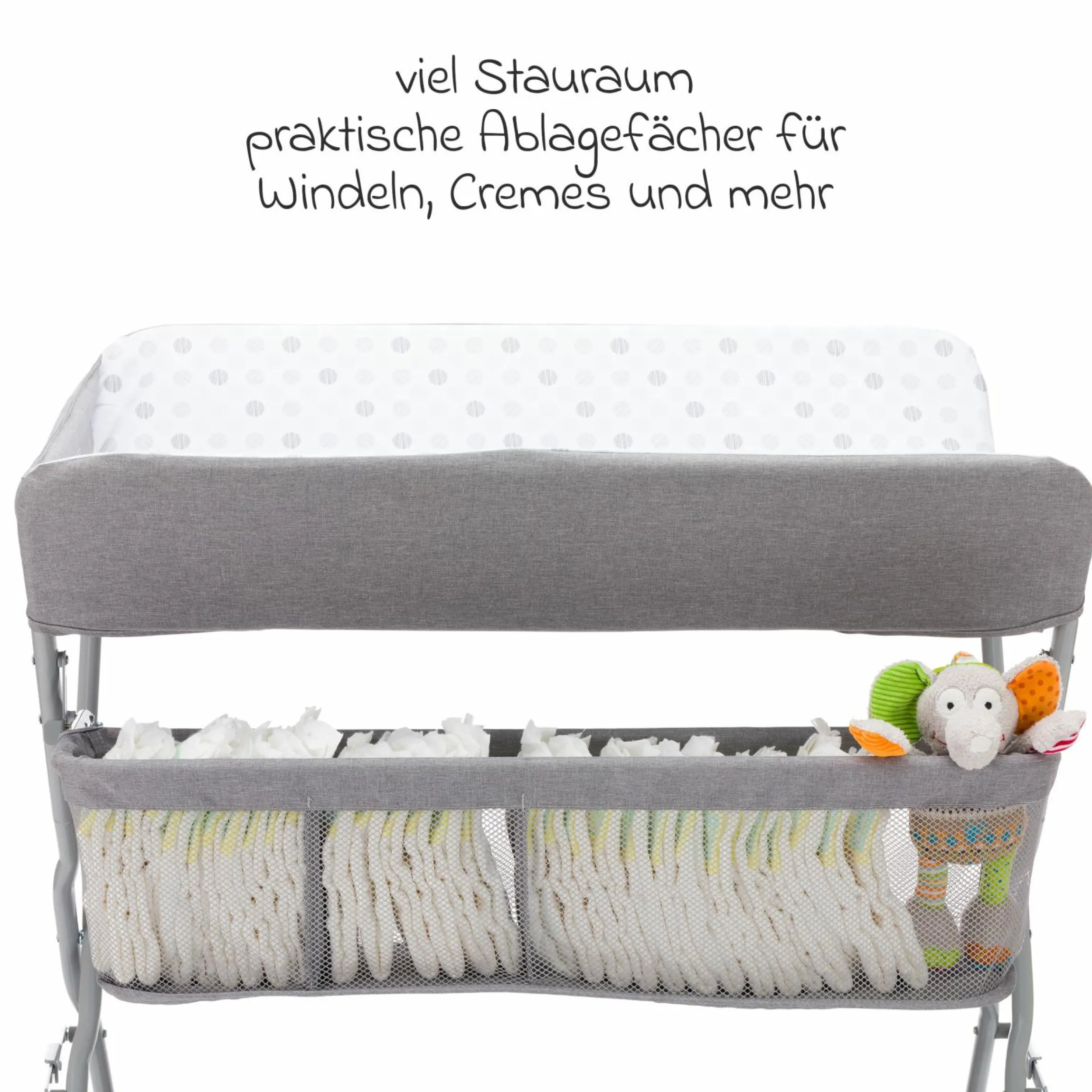 Mobile Wickel-Kombi mit Fächern - Exklusiv Circle - Grau