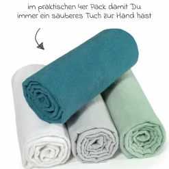 Moltontuch / Moltonwindel 4er Pack 80 x 80 cm - Patina / Mint