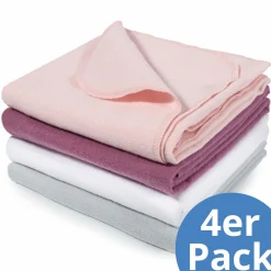 Moltontuch / Moltonwindel 4er Pack 80 x 80 cm - Orchidee / Puder