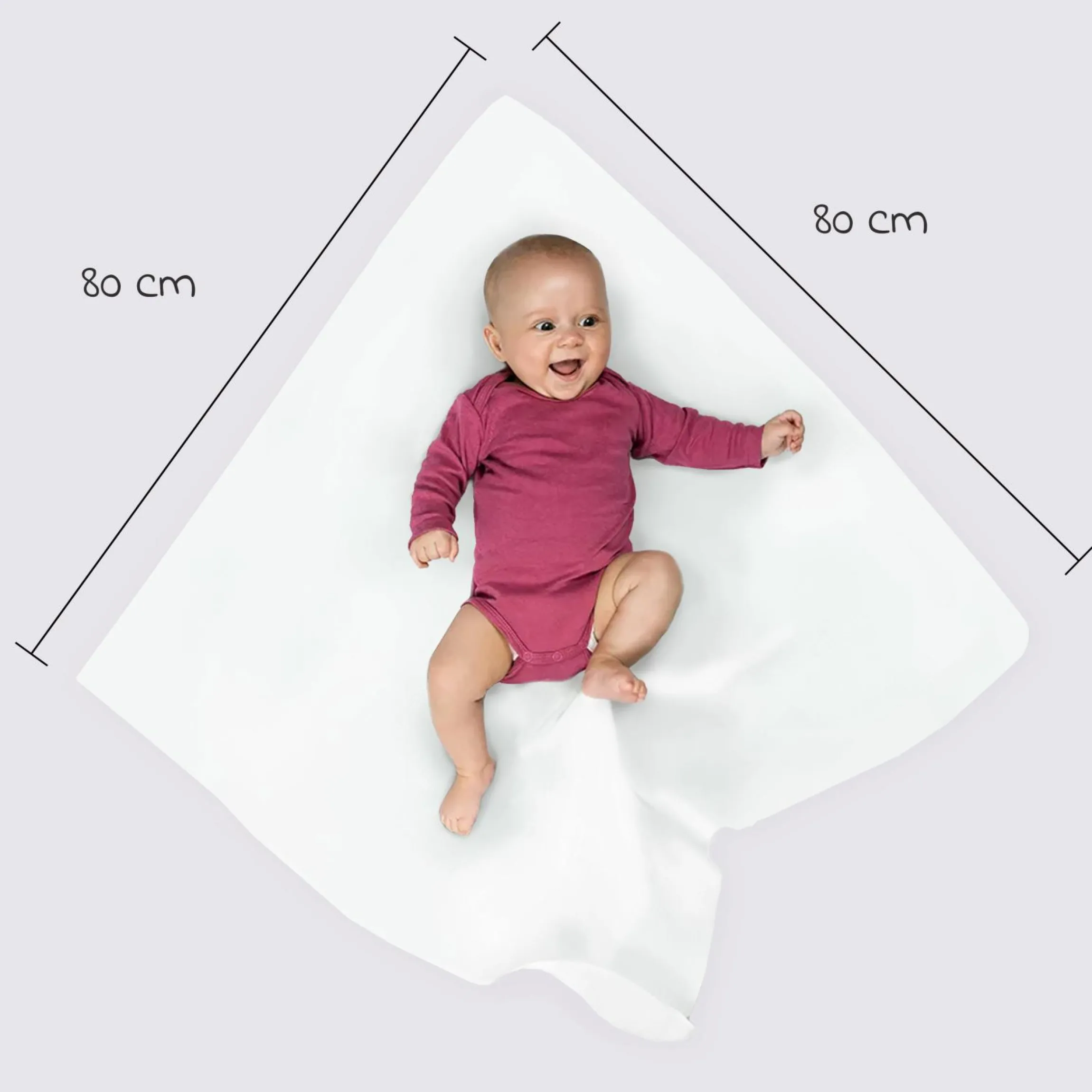 Moltontuch / Moltonwindel 4er Pack 80 x 80 cm - Orchidee / Puder