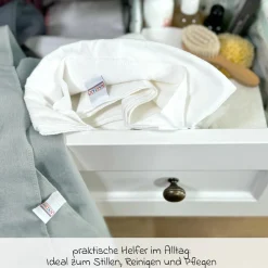 Moltontuch 3er Pack - Sterne - Weiß Grau