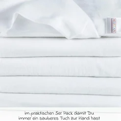 Moltontuch 5er Pack 80 x 80 - Weiß