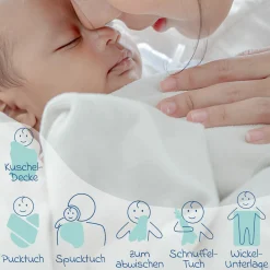 Moltontuch 5er Pack 80 x 80 - Weiß
