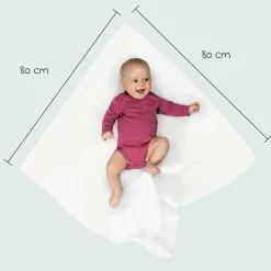 Moltontuch 5er Pack 80 x 80 - Weiß