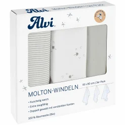 Moltonwindel / Moltontuch 3er Pack - Organic Cotton 80 x 80 cm - Faces