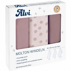 Moltonwindel / Moltontuch 3er Pack - Organic Cotton 80 x 80 cm - Curly Dots