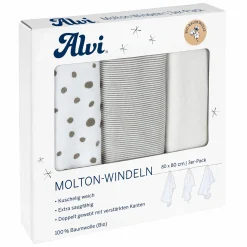 Moltonwindel / Moltontuch 3er Pack - Organic Cotton 80 x 80 cm - Aqua Dot