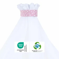 Moskitoschutz und Himmel für alle Beistellbetten bis 96 cm Länge - Sterne Beere - Weiß - Kollektion 2024