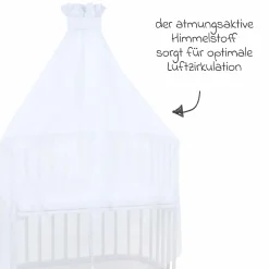 Moskitoschutz und Himmel für alle Beistellbetten bis 96 cm Länge - Weiß - Kollektion 2024
