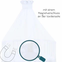 Moskitoschutz und Himmel für alle Beistellbetten bis 96 cm Länge - Weiß - Kollektion 2024