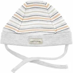 Mütze Interlock Lama - Ringel Grau Offwhite - Gr. 62