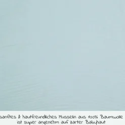 Mull-Kapuzenbadetuch 100 x 100 cm - Mint Eisblau