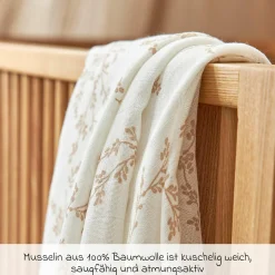 Mulltuch / Waschtuch / Spucktuch 3er Pack Musselin 30 x 30 cm - Branches - Sand