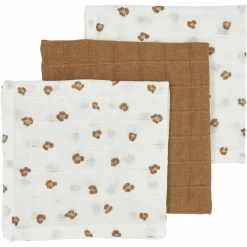 Mulltuch / Waschtuch / Spucktuch 3er Pack 30 x 30 cm - Mini Panther - Toffee