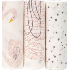 Mulltuch 3er Pack Heavenly Soft Swaddle L - Bambus 80 x 80 cm - Little Water Swan