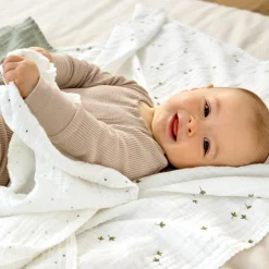 Mulltuch 3er Pack Swaddle L Bio-Baumwolle 85 x 85 cm - Leave - Olive
