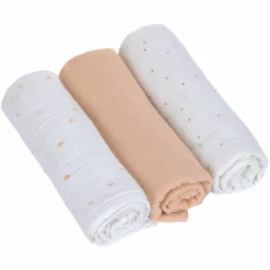 Mulltuch 3er Pack Swaddle L Bio-Baumwolle 85 x 85 cm - Moon - Peach