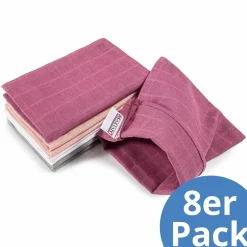 Mull-Waschhandschuh 8er Pack 15 x 20 cm - Orchidee / Puder