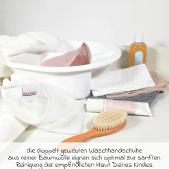 Mull-Waschhandschuh 8er Pack 15 x 20 cm - Orchidee / Puder