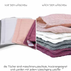 Mull-Waschhandschuh 8er Pack 15 x 20 cm - Orchidee / Puder